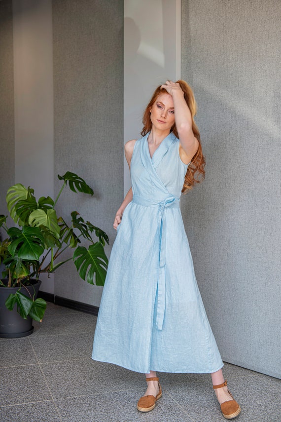 Long Linen Dress With Belt