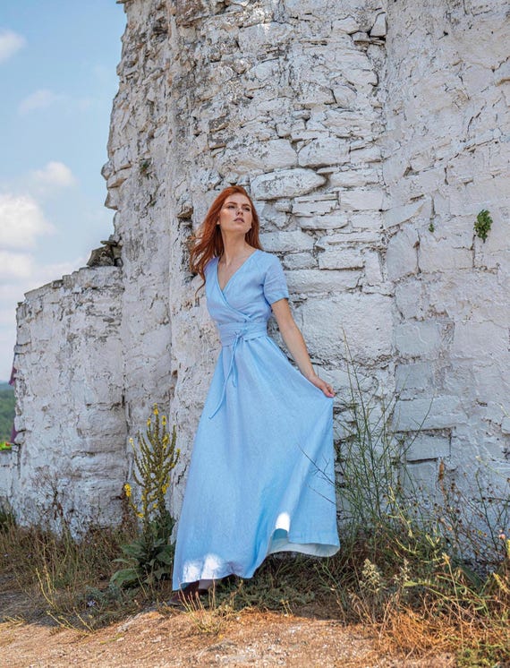 Light Blue Linen Dress