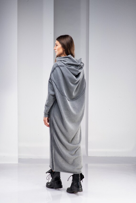 hooded sweatshirt maxi dress