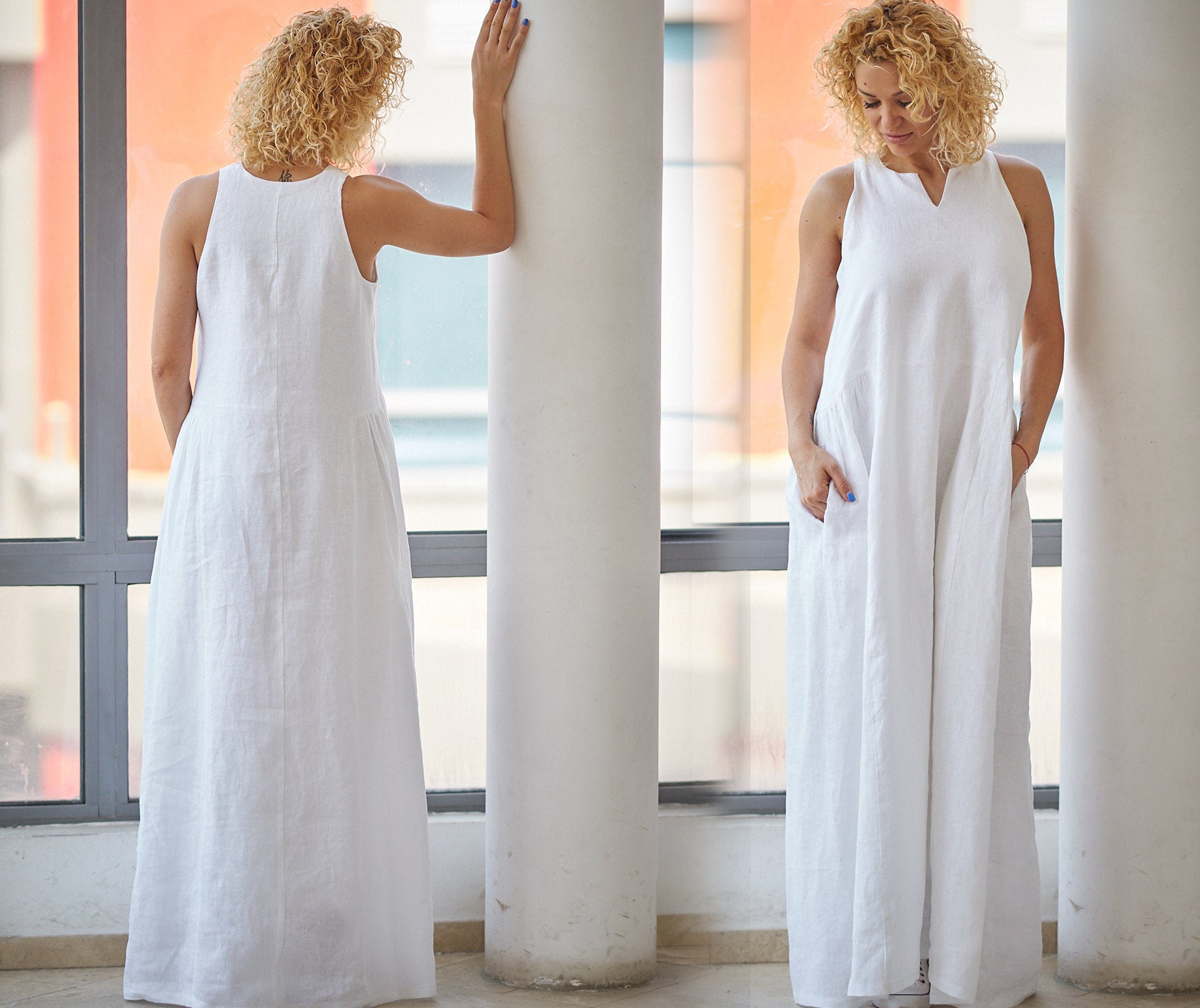 Plus Size White Linen Dress | Dresses Images 2022