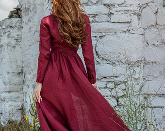 burgundy boho maxi dress Anna Burgundy Maxi Dress – Elegant Modern Style S main image 0