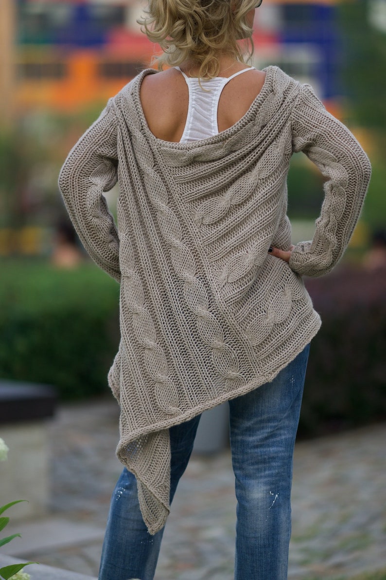 Off Shoulder Knit Sweater for Women, Oversize Wool Sweater, Loose Knit Sweater, Plus Size Clothing, Plus Size Winter Sweater, Knit Tunic Top image 6