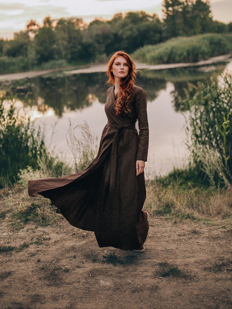Linen Slip Dress - Dark Chocolate