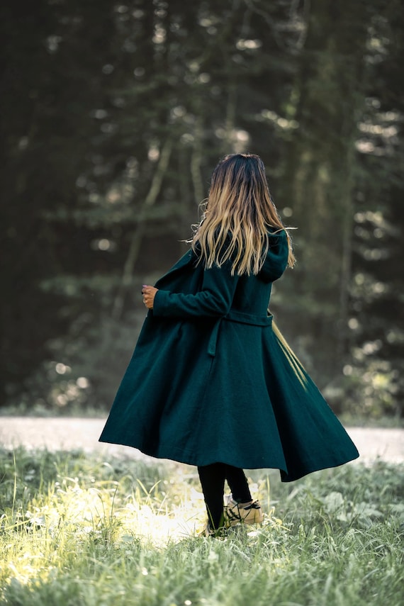 Green Wool Women's Classic Winter Coats Winter Coat For Women