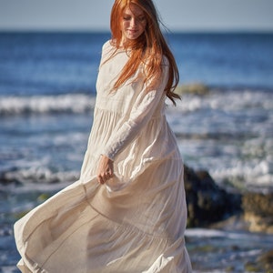 Plus Size Wedding Dress, Linen Wedding Dress, Boho Wedding Dress, Beach Wedding Gown, Simple Wedding Dress, Wedding Kaftan, Linen Clothing