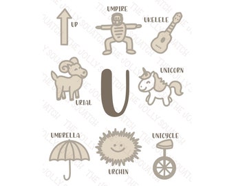 Letter U Flash Card - Etsy Denmark Letter U Flash Card - Etsy Denmark