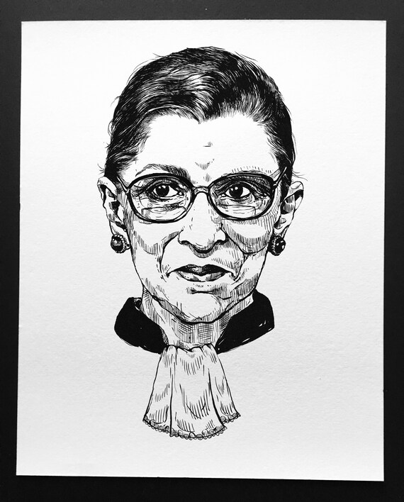 Ruth Bader Ginsburg 8 x 10 Archival Print From Original Etsy