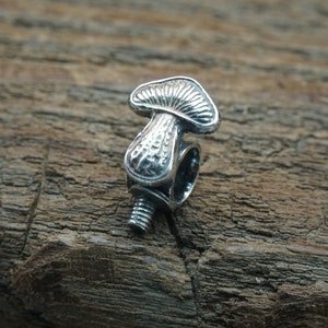 Mushroom Handmade M2.5 Interchangeable Screw Bail for glass/lampwork pendants, sterling silver