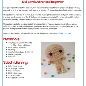 CROCHET PATTERN - Chibi Base - Etsy