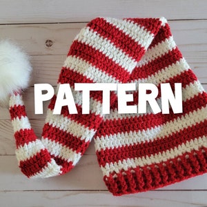 CROCHET PATTERN - Striped Holiday Hat