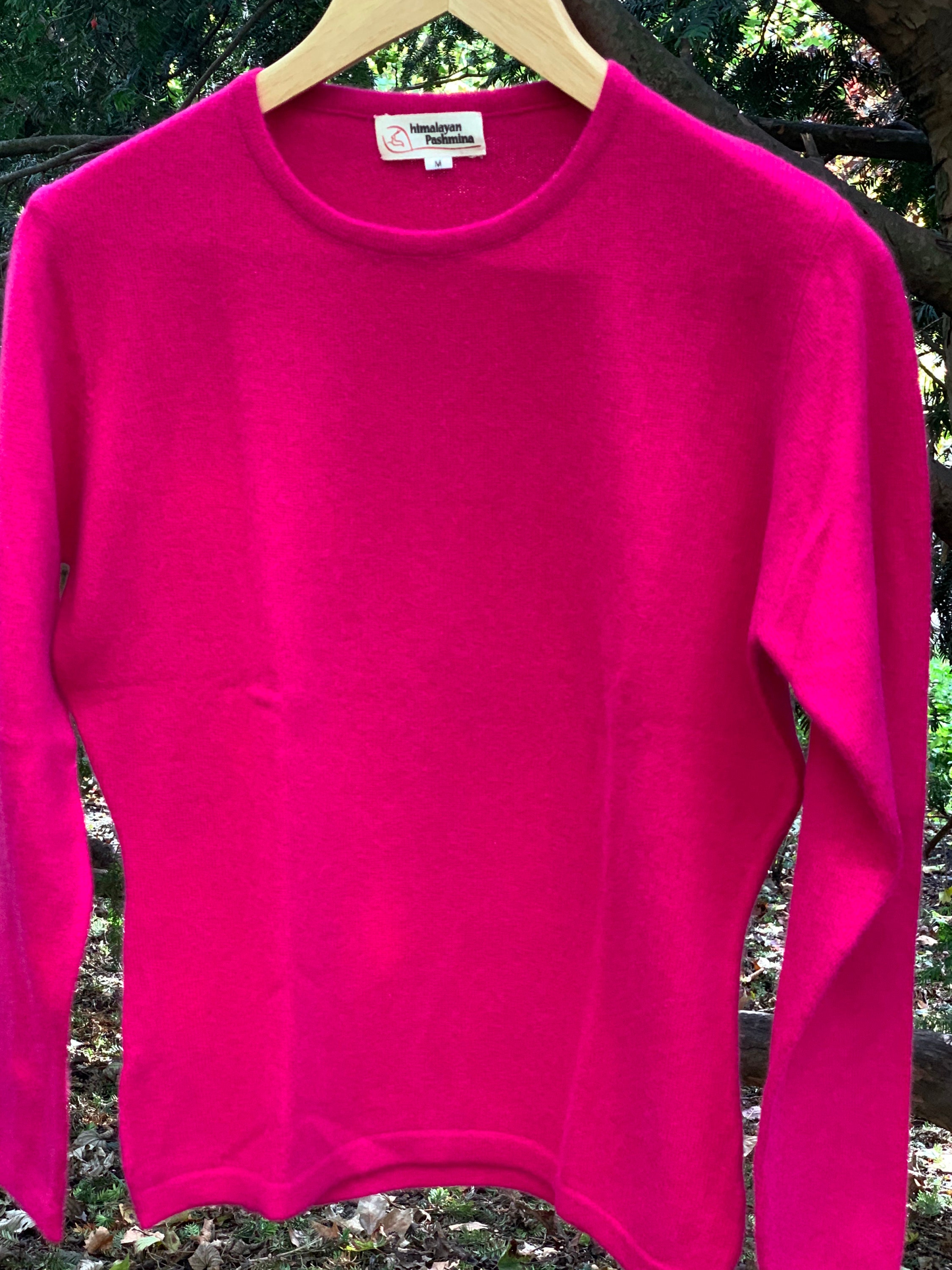 Image of Pink Cashmere Crew Neck Jumper