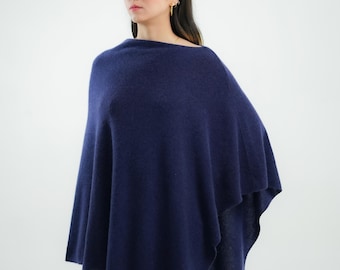 SEASONALSALE  Navy Luxurious cashmere poncho/gifts/birthdaygifts/specialgifts/holidaygifts/giftformum/giftforher/thoughtfulgift