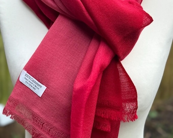 Exclusive Red two tone Cashmere Shawl/Scarves/Gift for her/Special gift/birthdaygift