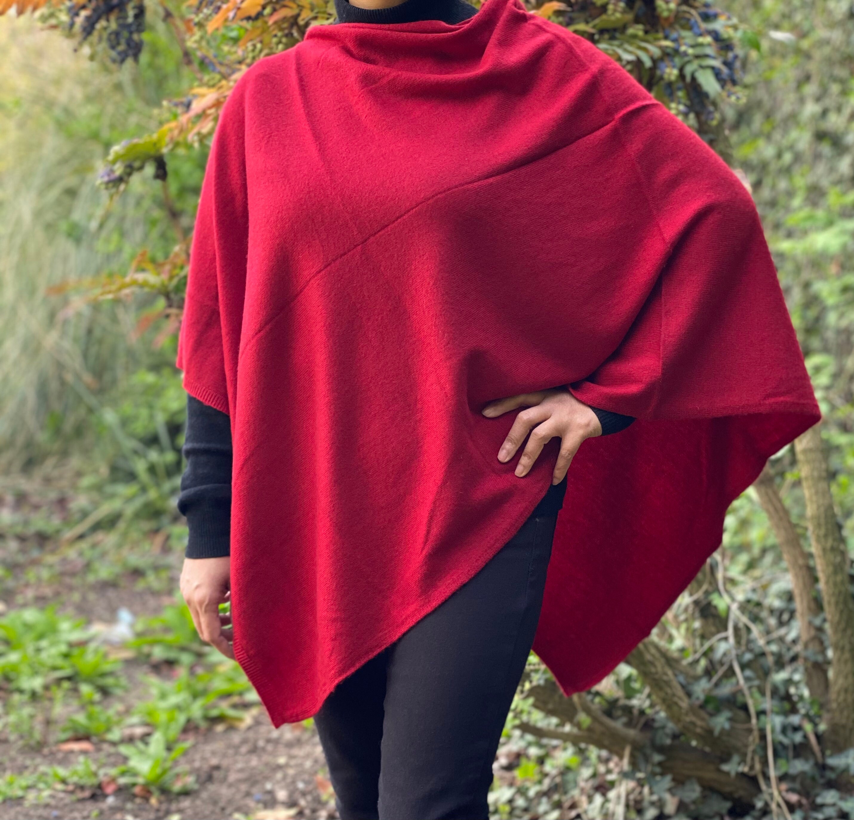 Red poncho best sale sweater