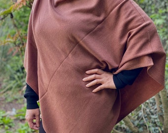 Luxurious Brown cashmere poncho/gifts/giftforher/ecofashion/birthdaygifts