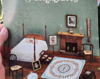 Charted Designs For Miniatures book 2. June Grigg designs. Copyright 1979. Vintage. Original designs for doll house miniatures.