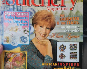 Jan 1998 Stitchery Magazine 66 pages. Alma Lynne. Birthday Bouquet, Teddy Pals, Flower patterns and more!