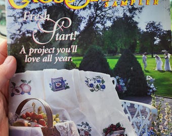 Vintage 1993 Crosstitch Sampler Magazine English Floral Tea Cozies 65 pages Victorian Charm