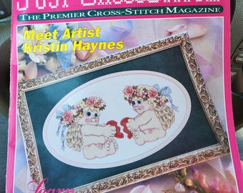 1996 "JUST Crosstitch" The Premier Cross-Stitch Magazine 66 pgs. JUNEissue. Kristin Haynes. Dreamsicles Cherub Chart Patterns. Rugs