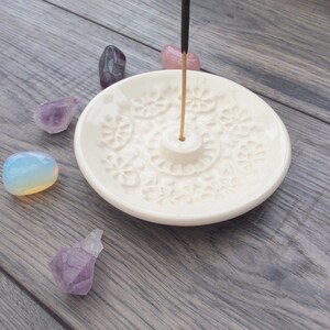 Incense Burner Ivory White Ceramic Incense Stick Holder image 2