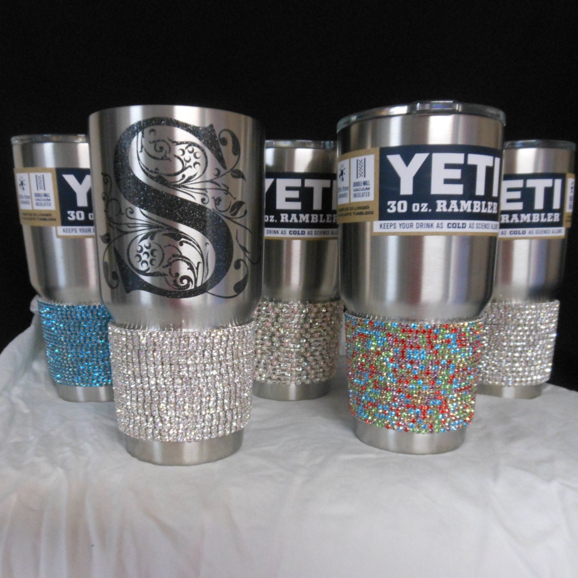 Custom Bling Yeti Handle / 30 Oz or 20 Oz Bling Cup Handle / Lowball Handle  / Rambler / Tumbler / Pick Your Own Color / Great Gift Idea 