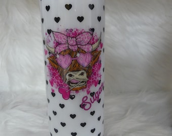 30ounce Hey Sweetie Highland Cow Valentines Day Tumbler