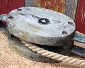 Barn Canal Boat Pulley Block and Tackle Boston Lockport maker 39 s mark