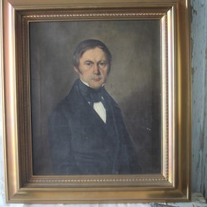 Stunning antique portrait oil on canvas 19th century
