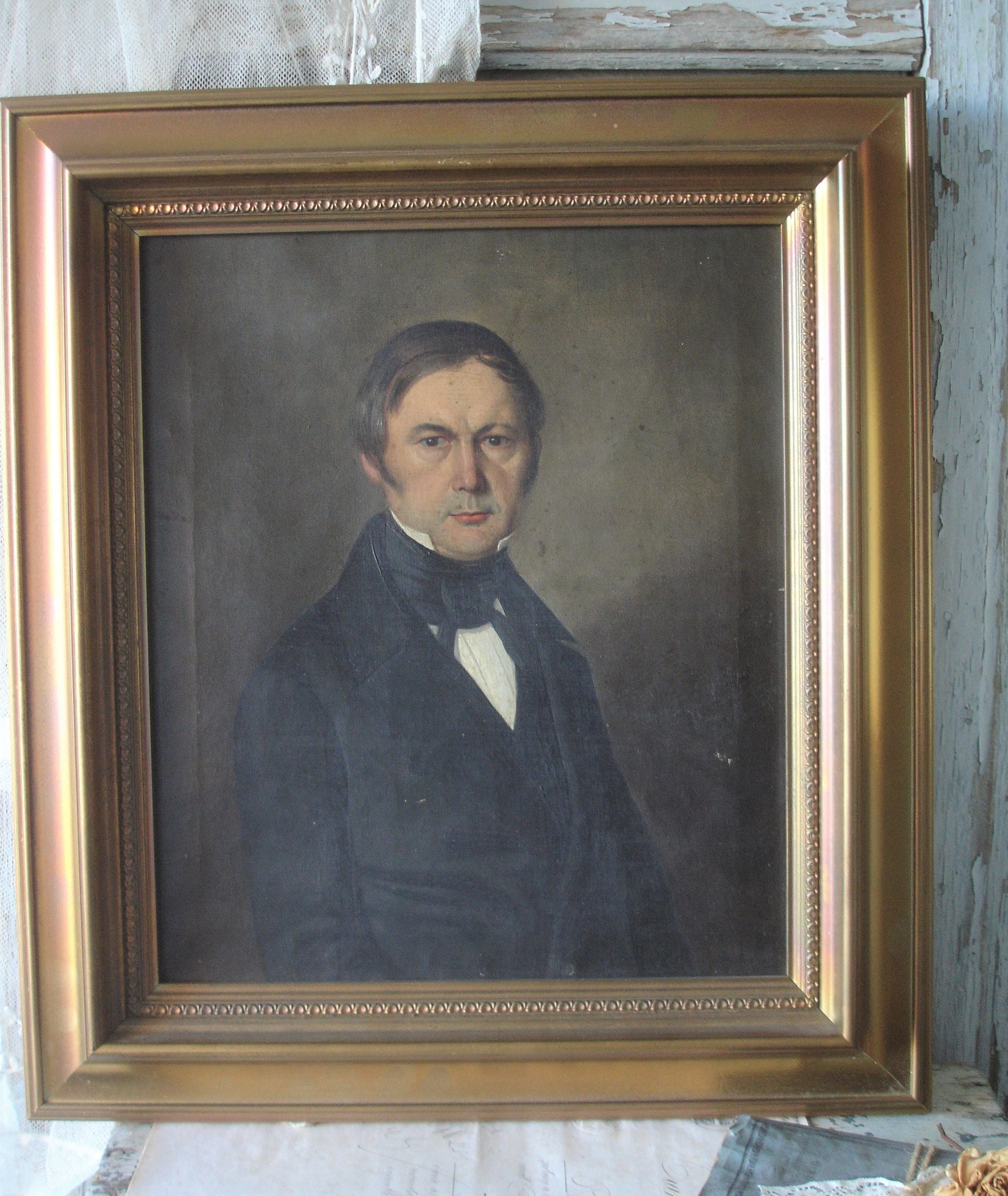 Stunning Antique Portrait Oil on Canvas 19th Century - Etsy