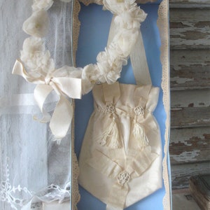 Conjunto de comunión mágica con corona de flores 1900.