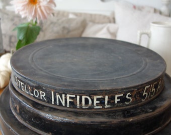 Shabby: Old metal film canister STELLOR from Belgium