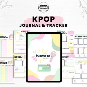 Kpop Journal Tracker Planner Bundle Set Aesthetic Digital/Printable Template PDF