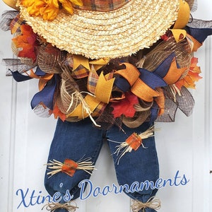 Fall Scarecrow Wreath,  Scarecrow Door Decor, Thanksgiving Wreath, Fall Wreath, Harvest Wreath, Autumn Wreath, FREE SHIPPING