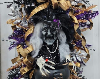 Artículos de brujas, artículos de Halloween, decoración espeluznante para la puerta