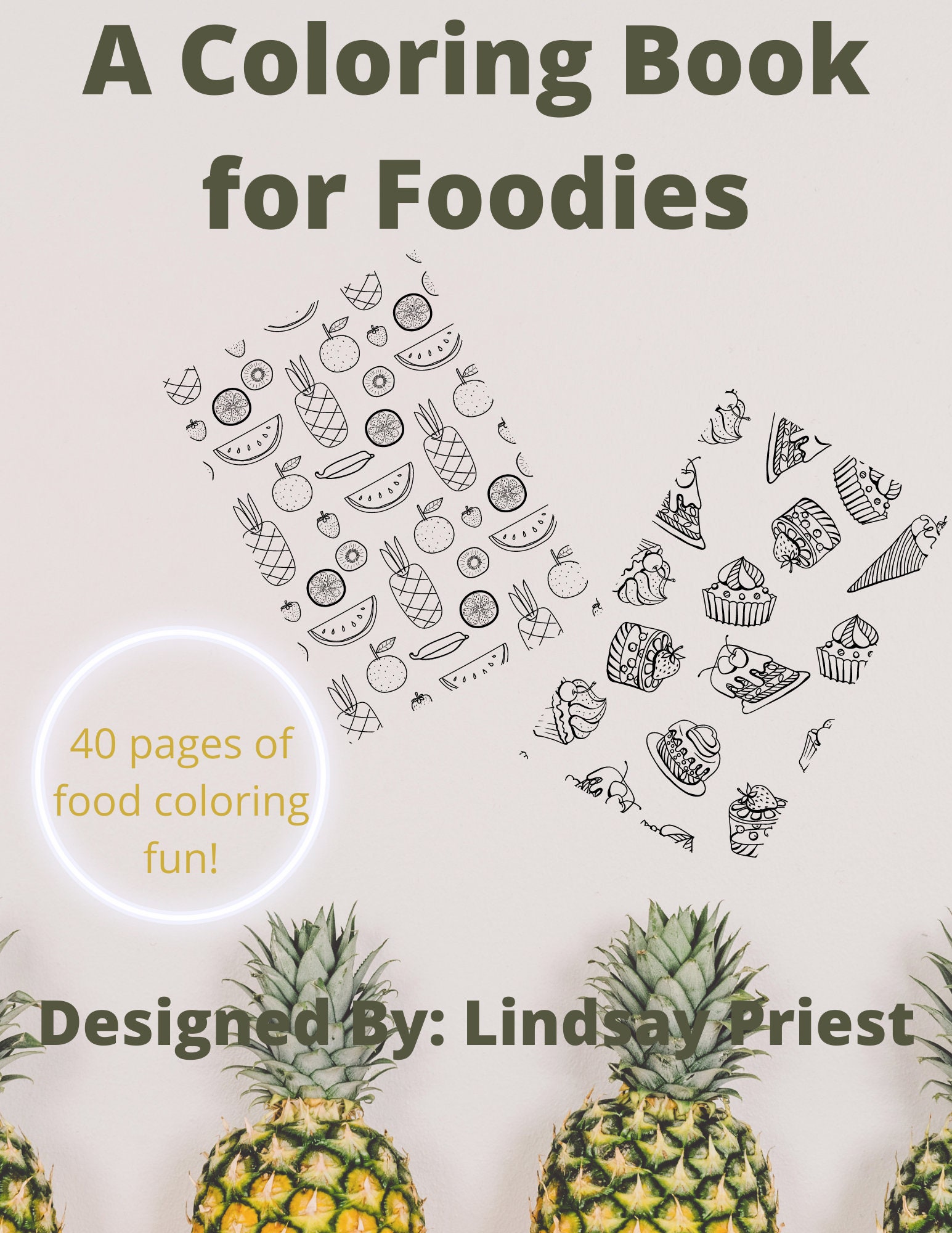 A Coloring Book for Foodies Etsy