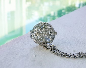 Gone With The Wind Scarlett Inspired Pearl Cage Necklace for Pick a Pearl Disney, Epcot Pearl Cage Necklace, Silver Pearl Cage Locket Disney