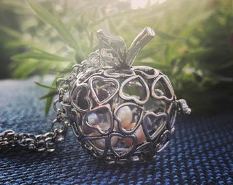 Terrarium Pearl Cage Necklace for Pick a Pearl at Epcot Disney Locket  Princess Necklace Silver Pearl Locket Open an Oyster Akoya Pearl 