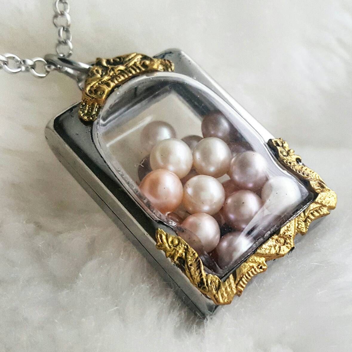 Pearl Cage Pendant Necklace - SOLD - Sholdt Jewelry Design