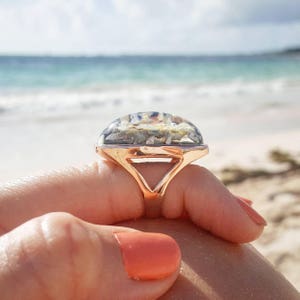 Shell Ring, Cocktail Shell Ring, Nautical Ring, Boho Ring, Rose Gold Statement, Boho Ring, Seashell Ring, Mother of Pearl Ring, Shell Ring