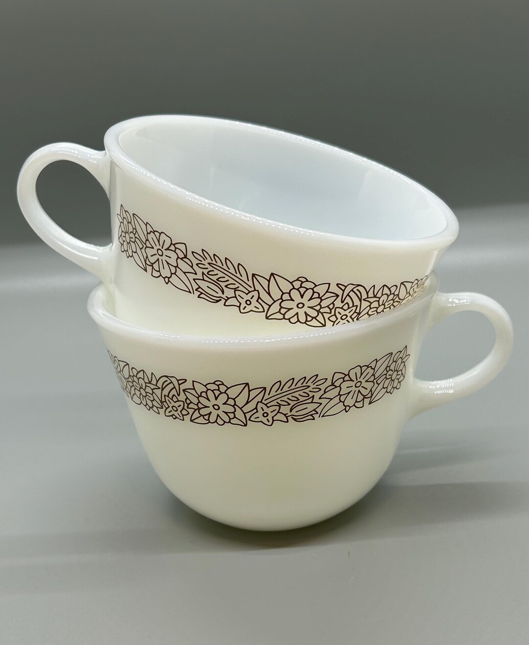 Pyrex Mugs Vintage Pyrex Coffee Mugs With Woodland Design - Set of 2 - Etsy