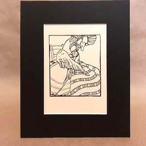 Vintage Mother Goose Print from Antique Book - The Adventures of Young Mother Goose - Mother Goose