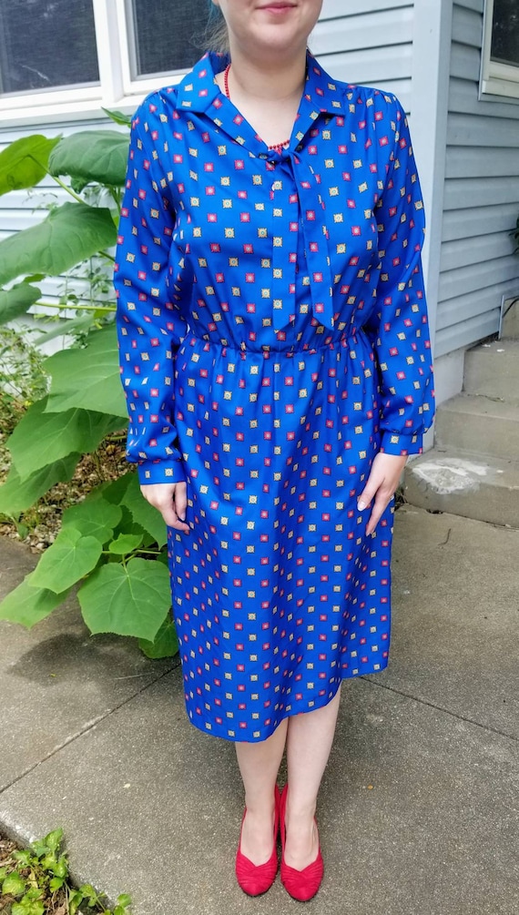 Blue 1970s dress