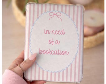 Pink Coquette Kindle Insert, Bookcation Quote, Girly Bookish Clear Case Insert, Kobo Insert, Kindle Printable Insert (Digital Download)