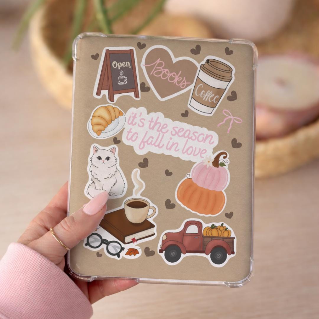 Pumpkin Spice Cafe Kindle Insert, Cozy Fall Bookish Clear Case Insert ...