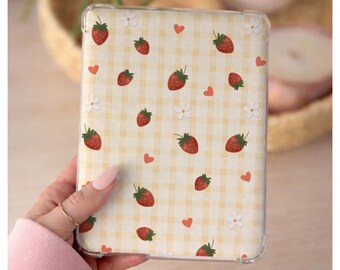 Strawberry Kindle Insert, Coquette Bookish Clear Case Insert, Cute Reader Aesthetic, Kobo Insert, Paperwhite Printable (Digital Download)