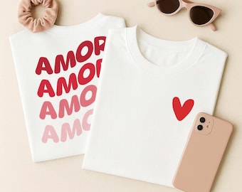 Amore Amore Amore Valentine's Day PNG Tshirt Image | PNG & SVG | Romantic Back Print Design | Fashion Tee Digital Download | Shirt Graphic