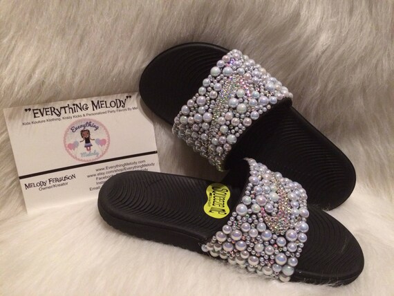 bling nike slides