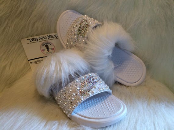 nike fuzzy slides