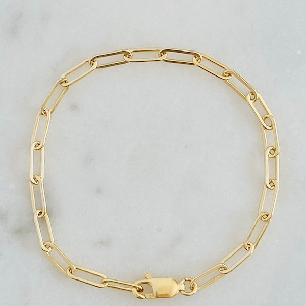 Paperclip Chain Bracelet | 14k Gold Filled Bracelet | Paperclip Bracelet | Gold Chain Bracelet | Stackable Bracelets | Dainty Bracelet