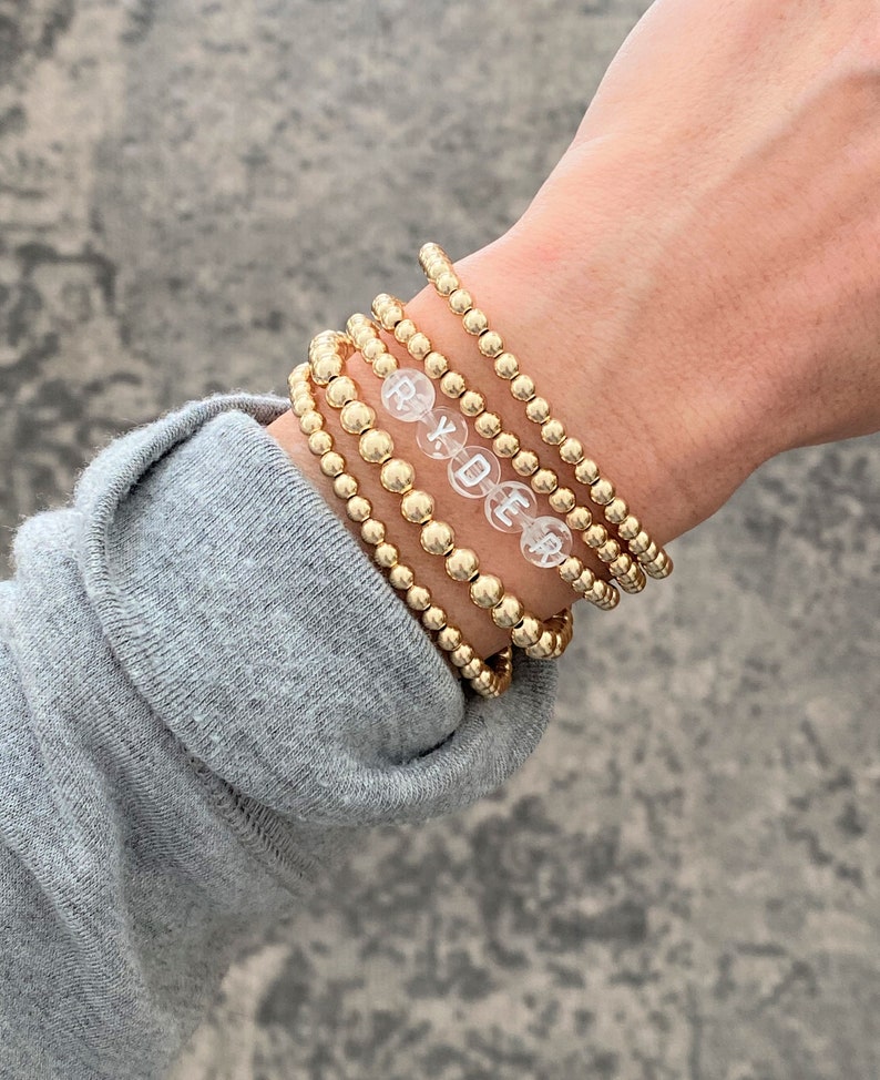 14k Gold Filled Personalized Bracelet Gold Name Bracelet Etsy